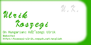 ulrik koszegi business card
